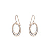 E323g.t.yg Mini Tri-Toned Oblong Earrings in Yellow Gold, Sterling and Oxidized Silver