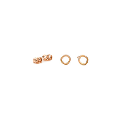 E334rg Mini Square Stud Earrings in Rose Gold