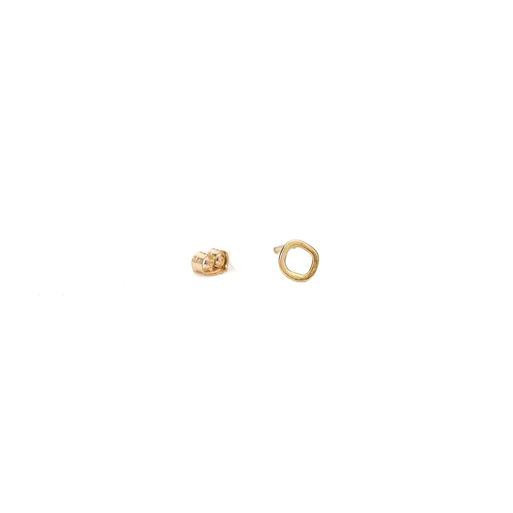 E334yg-Single Mini Square Stud Earring Single in Yellow Gold