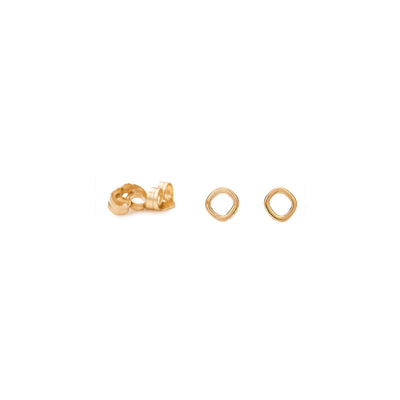 E334yg Mini Square Stud Earrings in Yellow Gold