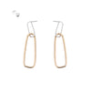 E336s.yg Interlocking Rectangle Post Earrings in Yellow Gold and Silver
