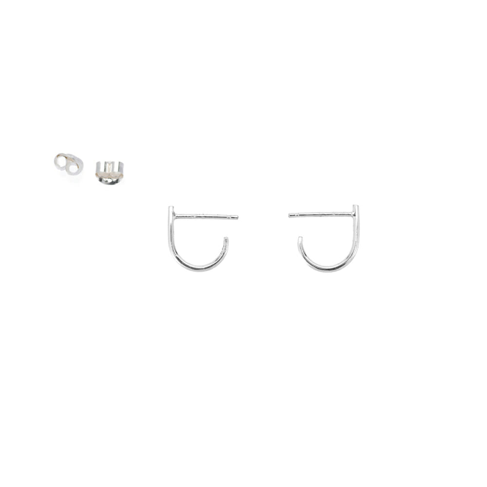 E340s J Post Earrings in Sterling Silver