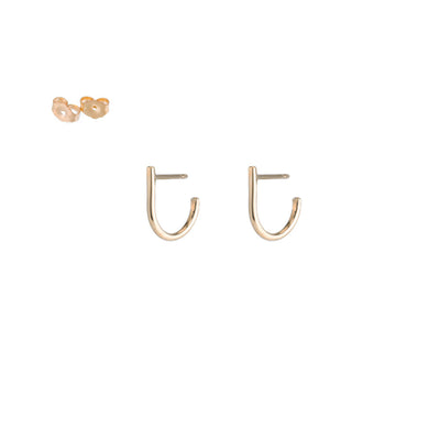 E340yg J Post Earrings in Yellow Gold