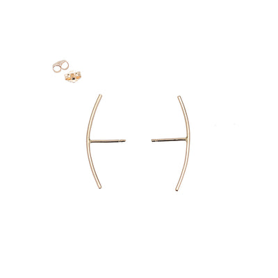 E341yg Bow Post Earrings in Yellow Gold