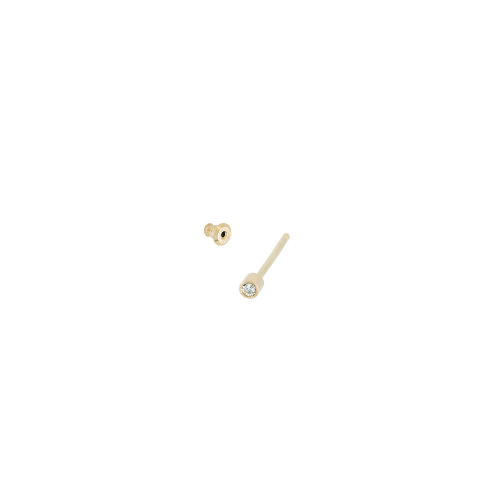 Diamond Bullet Stud Earring Single - Colleen Mauer Designs