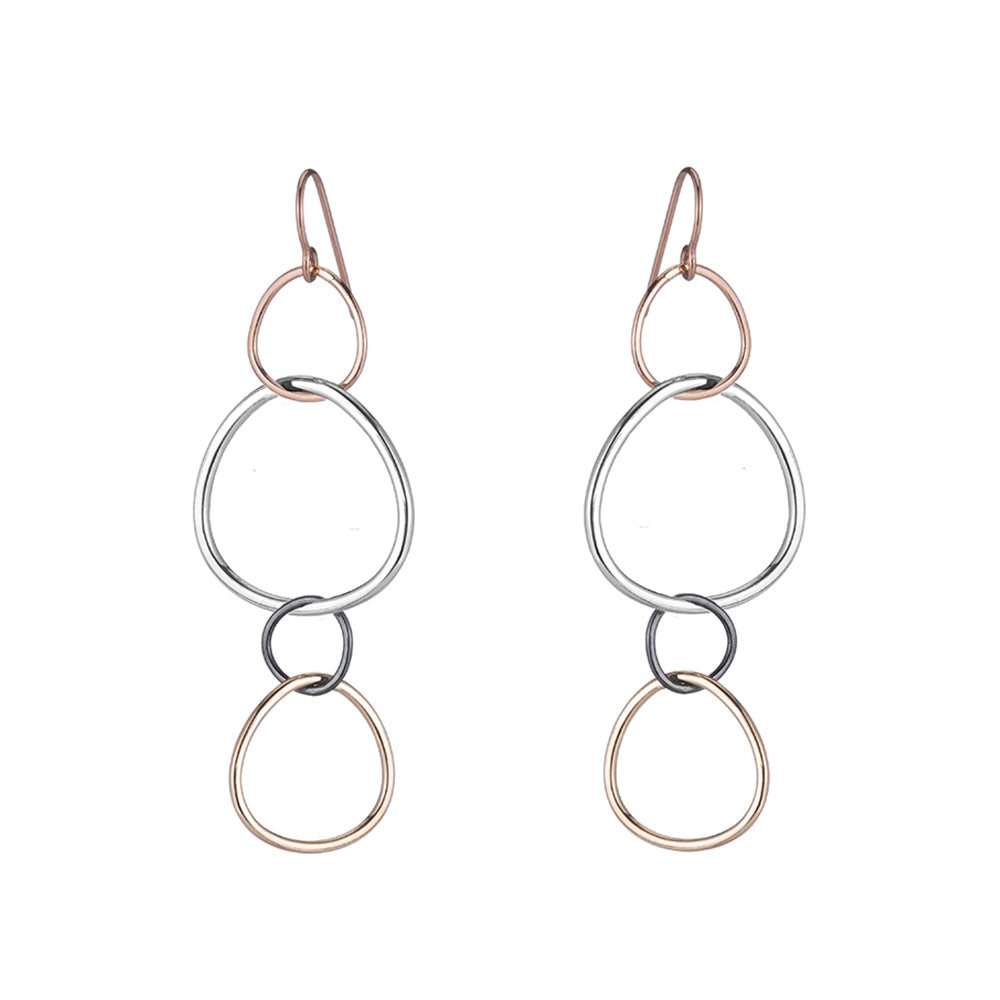 E347 4-Color Linear Hoop Earring
