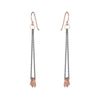 E349x.rg Black & Gold Cinq Earrings in Oxidized Silver and Rose Gold