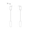 E353s Rectangle & Chain Post Earring in Sterling Silver