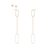 E353yg Rectangle & Chain Post Earring in Yellow Gold
