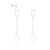 E353yg Rectangle & Chain Post Earring in Yellow Gold