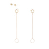 E354yg Square & Chain Post Earring in Yellow Gold