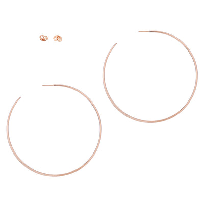 E355rg Extra Large Classic Circle Hoops in Rose Gold