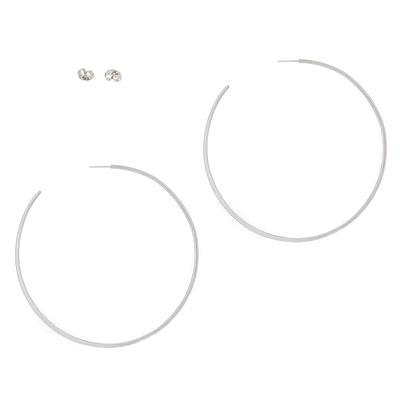 E355s Extra Large Classic Circle Hoops in Sterling Silver
