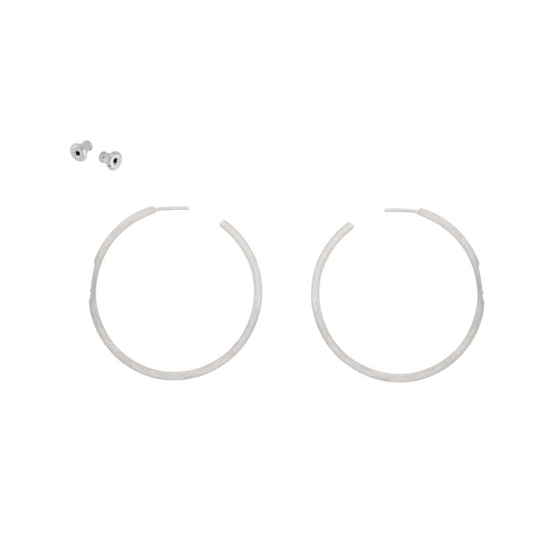 E356 Black & White Channel Circle Hoop Earrings with Tiny Diamonds