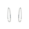 E357 Black & White Channel Continuous Trapezoid Hoop Earrings with Tiny Diamonds