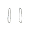 E357 Black & White Channel Continuous Trapezoid Hoop Earrings with Tiny Diamonds