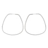 E357 Black & White Channel Continuous Trapezoid Hoop Earrings with Tiny Diamonds