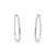 E357 Black & White Channel Continuous Trapezoid Hoop Earrings with Tiny Diamonds