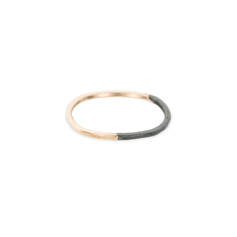 1mm Wide Black & Gold Stacking Ring | Colleen Mauer Designs