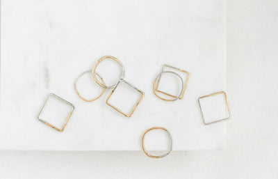 Two-Toned Gradient Round and Square Stacking Rings from Colleen Mauer Designs
