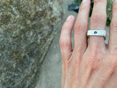 6mm Wide Sunken Diamond Ring - Colleen Mauer Designs