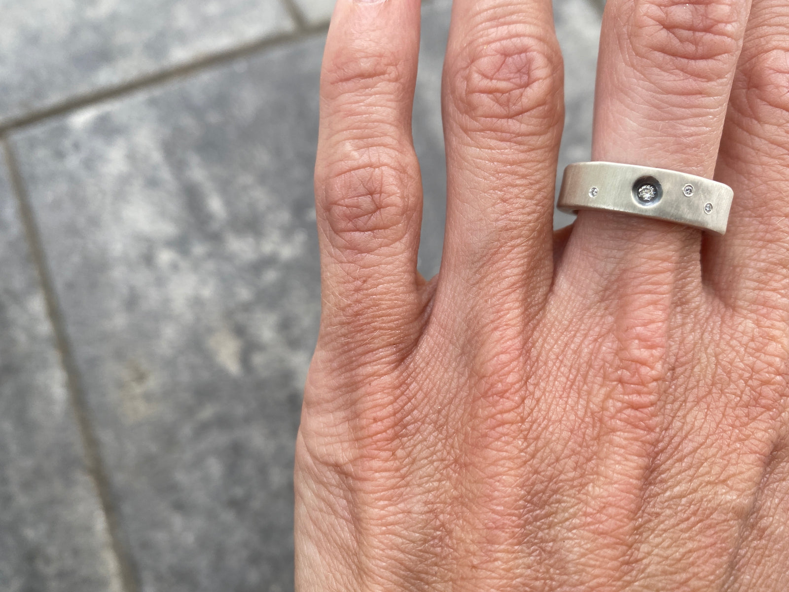 6mm Wide Sunken Multi-Diamond Ring Size 7.5 - Colleen Mauer Designs