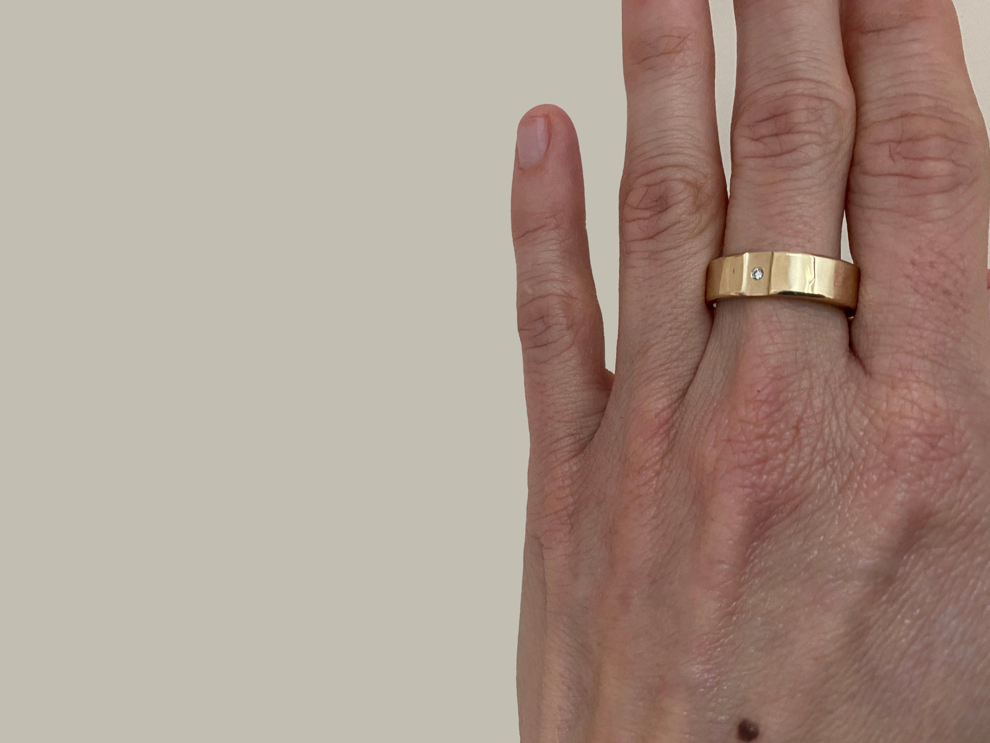 14k Gold Channel & Diamond Ring - Colleen Mauer Designs