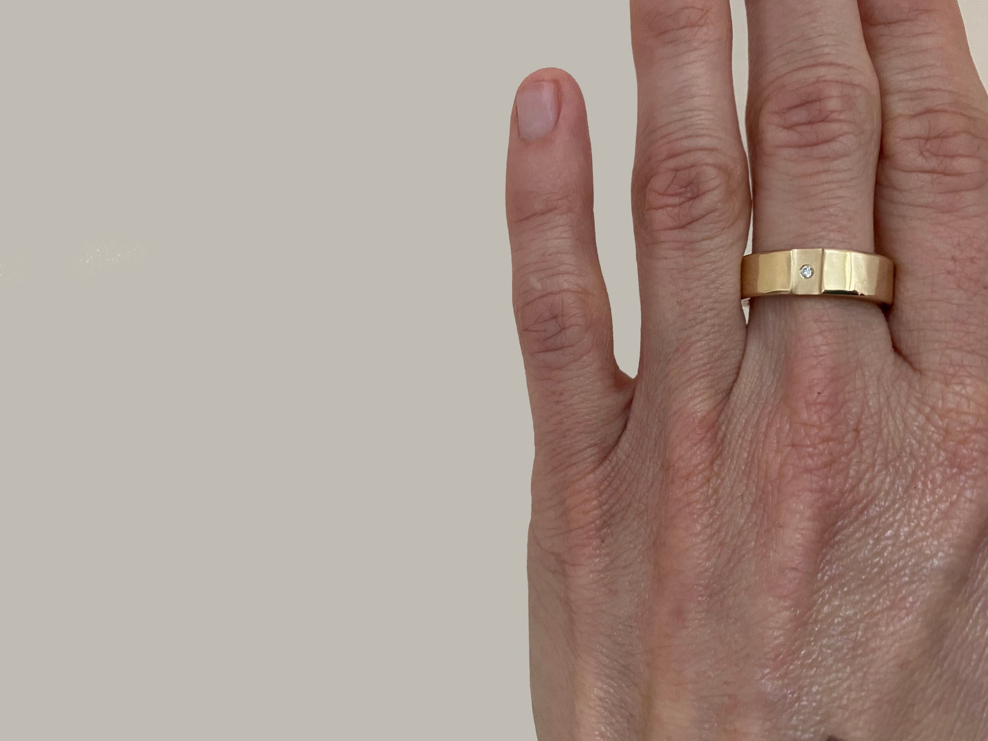 14k Gold Channel & Diamond Ring - Colleen Mauer Designs