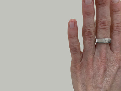 6mm Wide Silver Channel & Diamond Ring - Colleen Mauer Designs