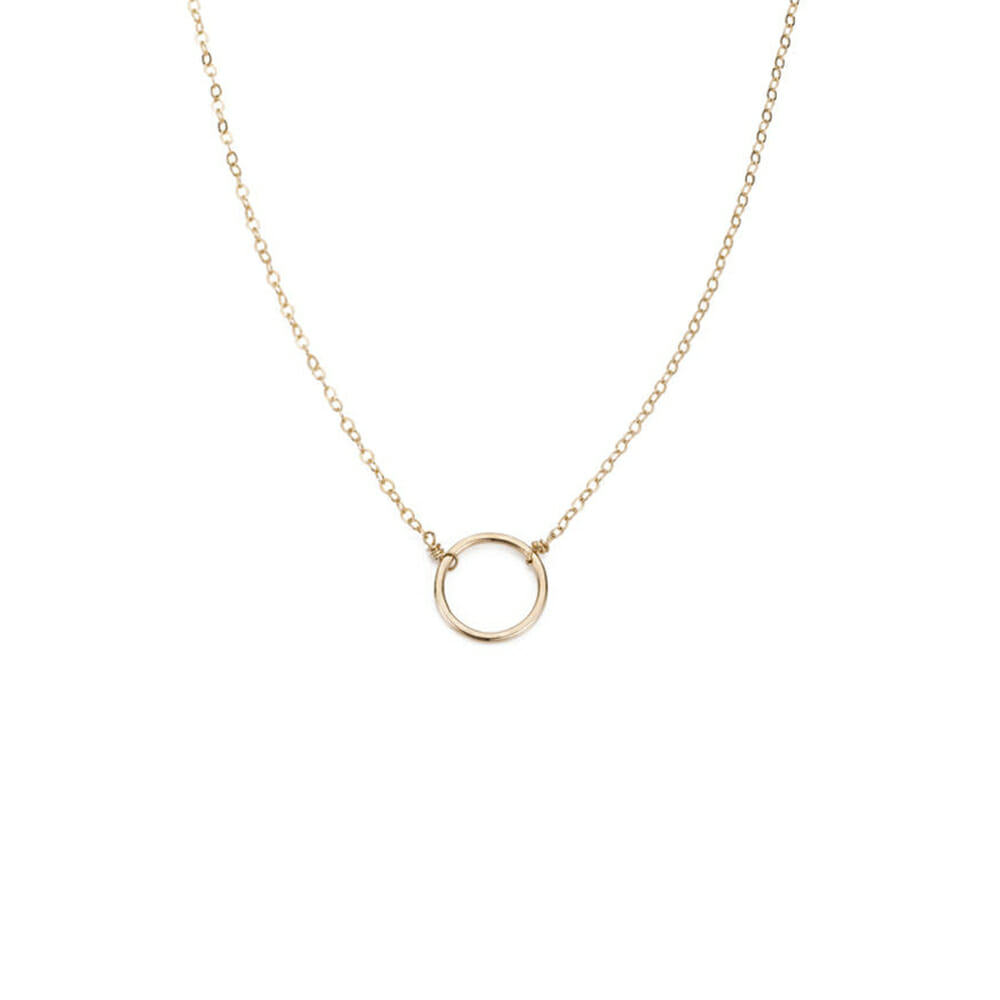 N203yg Simple Circle Necklace in Yellow Gold