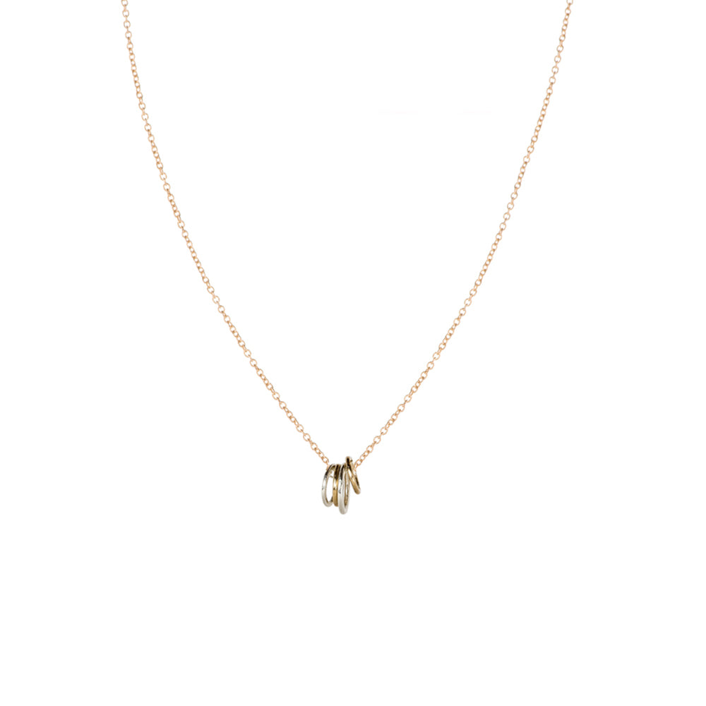 N268g.yg Famila Necklace on Yellow Gold Chain