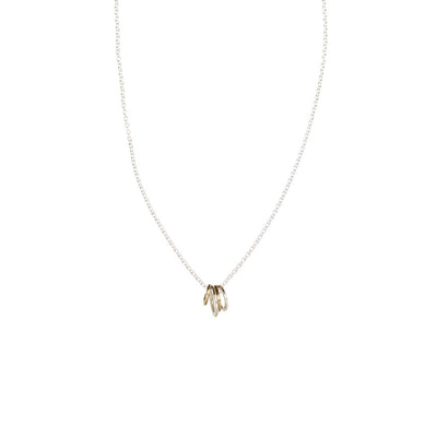 N268s.yg Famila Necklace on Sterling Silver Chain