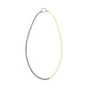 N269x.yg Line Necklace in Black Oxidized Silver & Yellow Gold