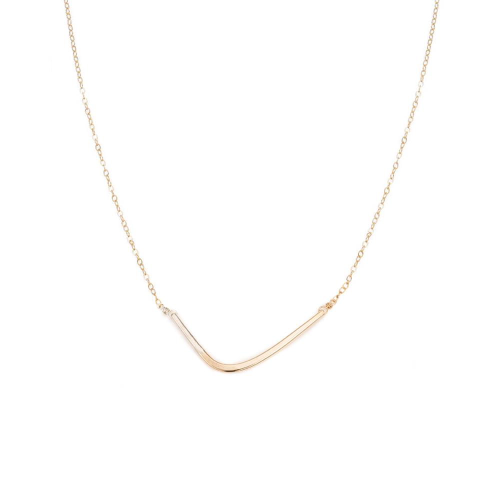 N276g.yg Yellow Gold and Silver Mini Inflecto Necklace