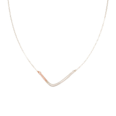 N276s.rg Silver and Rose Gold Mini Inflecto Necklace