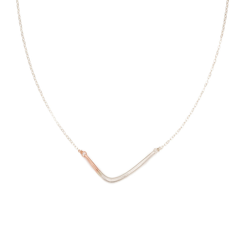 N276g.yg Yellow Gold and Silver Mini Inflecto Necklace