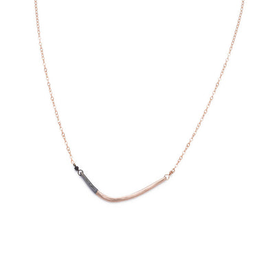 N276x.yg Black and Rose Gold Mini Inflecto Necklace