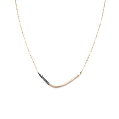 N276x.yg Black and Yellow Gold Mini Inflecto Necklace
