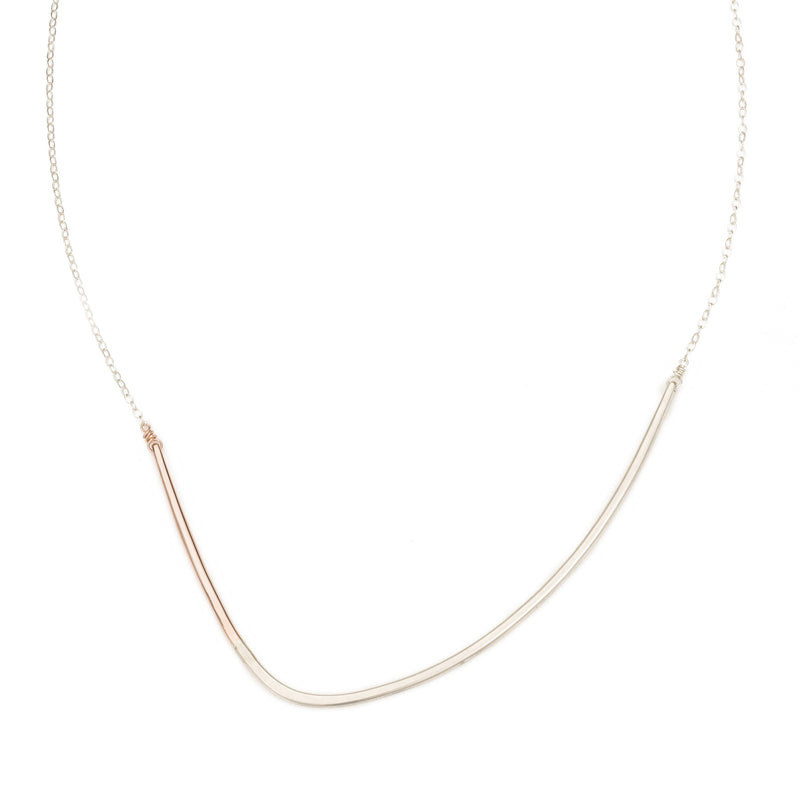 N277g.yg Yellow Gold and Silver Inflecto Necklace on Yellow Gold Chain