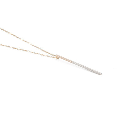 N290g.yg Yellow Gold and Silver Virga Necklace on Yellow Gold Chain