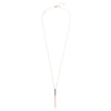 N290x.rg Long Black & Rose Gold Virga Necklace - Full Length Shot