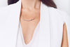 N291s.t.rg Mini Tri-Toned Arc Necklace in Silver, Black and Rose Gold on Silver Chain