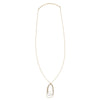 N299g.yg Gold, Black and Silver Long Multi Triangle Necklace in Yellow Gold - Full Length Image