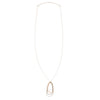 N299s.rg Long Mixed Metal Multi Triangle Necklace in Black Oxidized & Sterling Silver and Rose Gold - Full Length Image