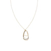 N300g.yg Gold, Black and Silver Mixed Metal Multi Triangle Necklace on Yellow Gold Chain