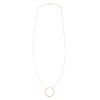 N301s.rg Long Two-Toned Sterling Silver and Rose Gold Rounded Square Necklace - Full Length Image