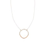 N301s.rg Long Two-Toned Sterling Silver and Rose Gold Rounded Square Necklace