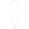 N301x.rg Long Two-Toned Mixed Metal Rounded Square Necklace in Rose Gold and Black Oxidized Silver - Full Length Image