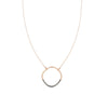 N301x.rg Long Two-Toned Mixed Metal Rounded Square Necklace in Rose Gold and Black Oxidized Silver