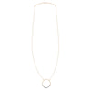N301x.yg Long Two-Toned Mixed Metal Rounded Square Necklace in Yellow Gold and Black Oxidized Silver - Full Length Image